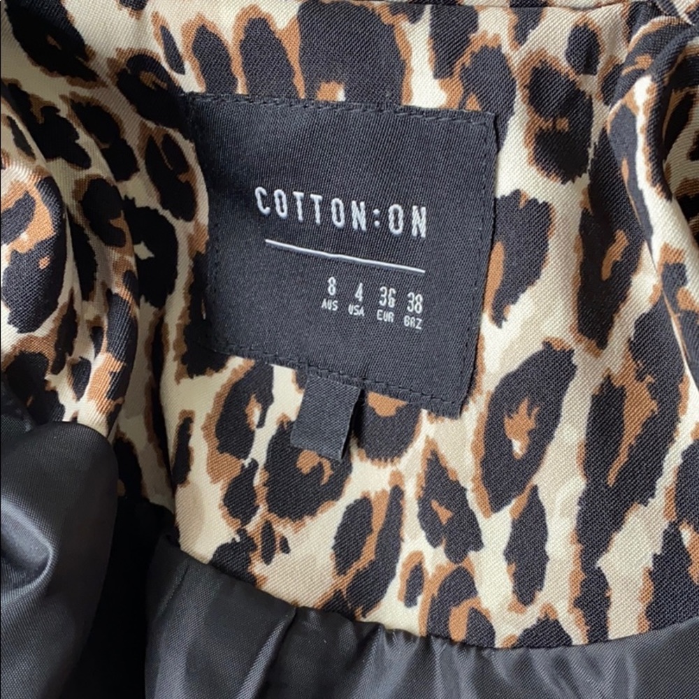Cotton on Leopard jacket Blazer sz 4 - Picture 7 of 8